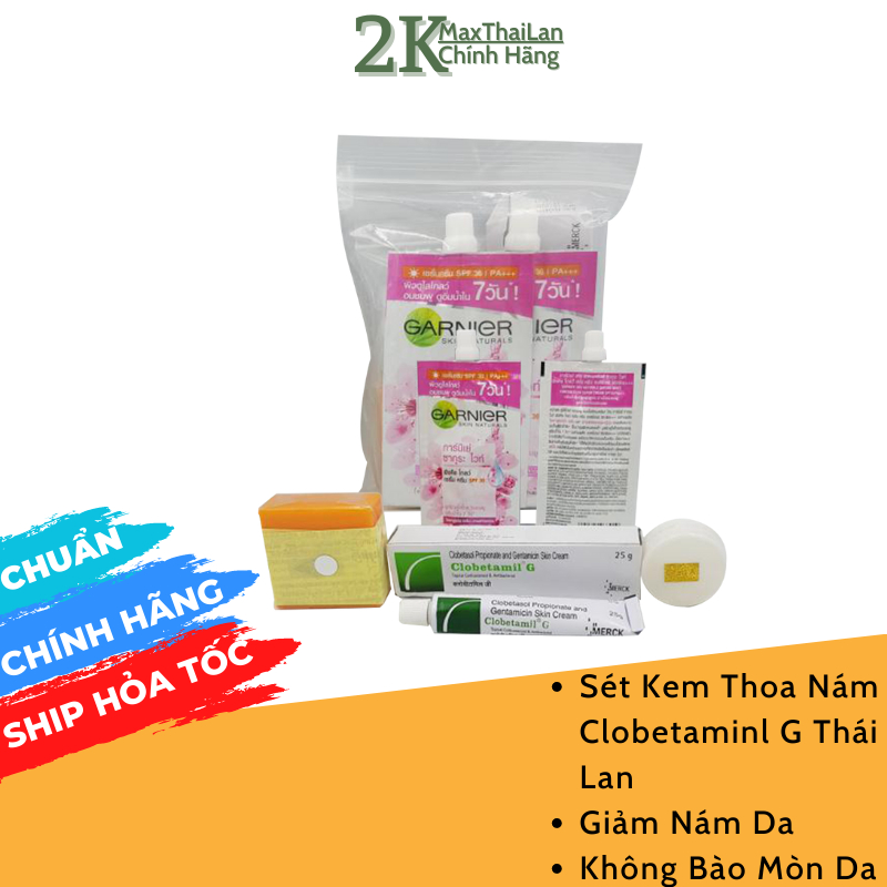 SET KEM THOA MỤN - NÁM - TÀN NHANG - Clobetaminl G & GARNIER Thái Lan ( Chính Hãng )