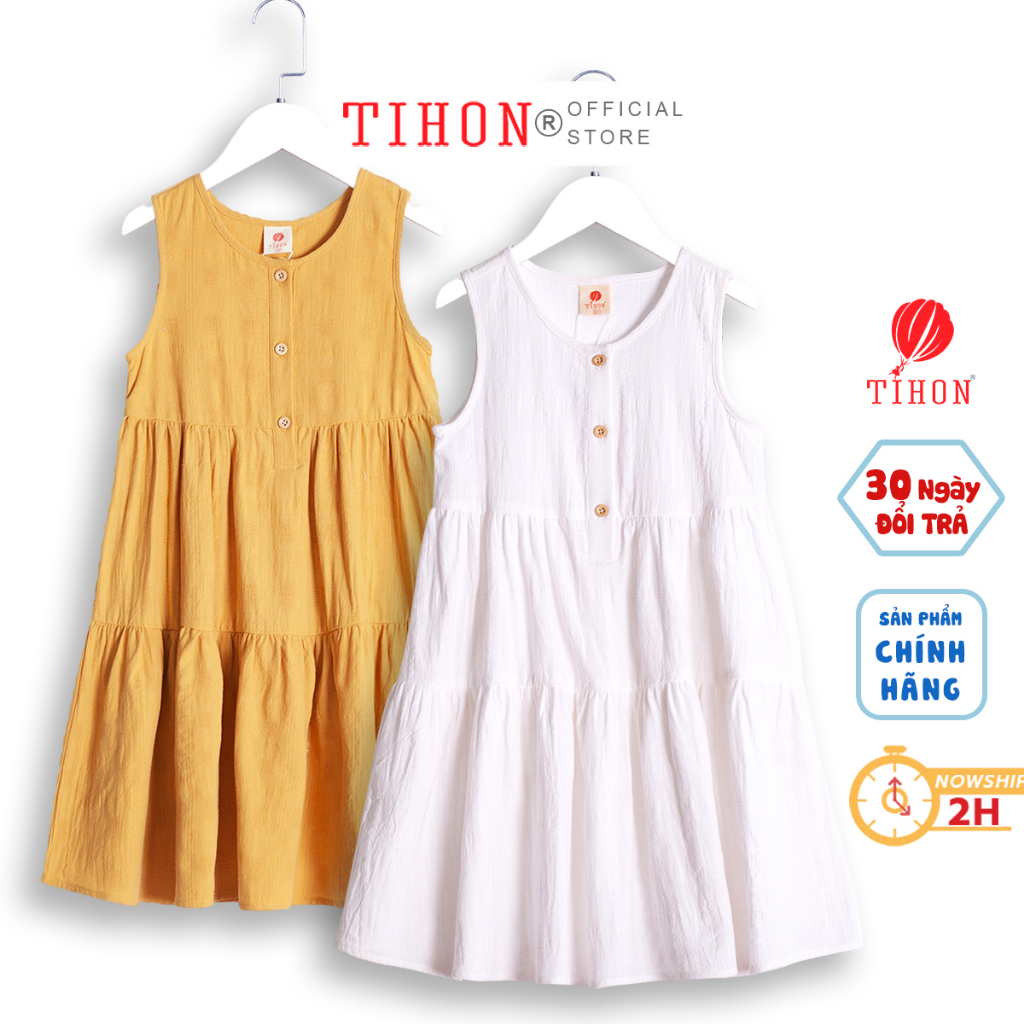 Váy bé gái TIHON sát nách chất liệu thoáng mát cho bé gái từ 3 đến 14 tuổi VD0750363