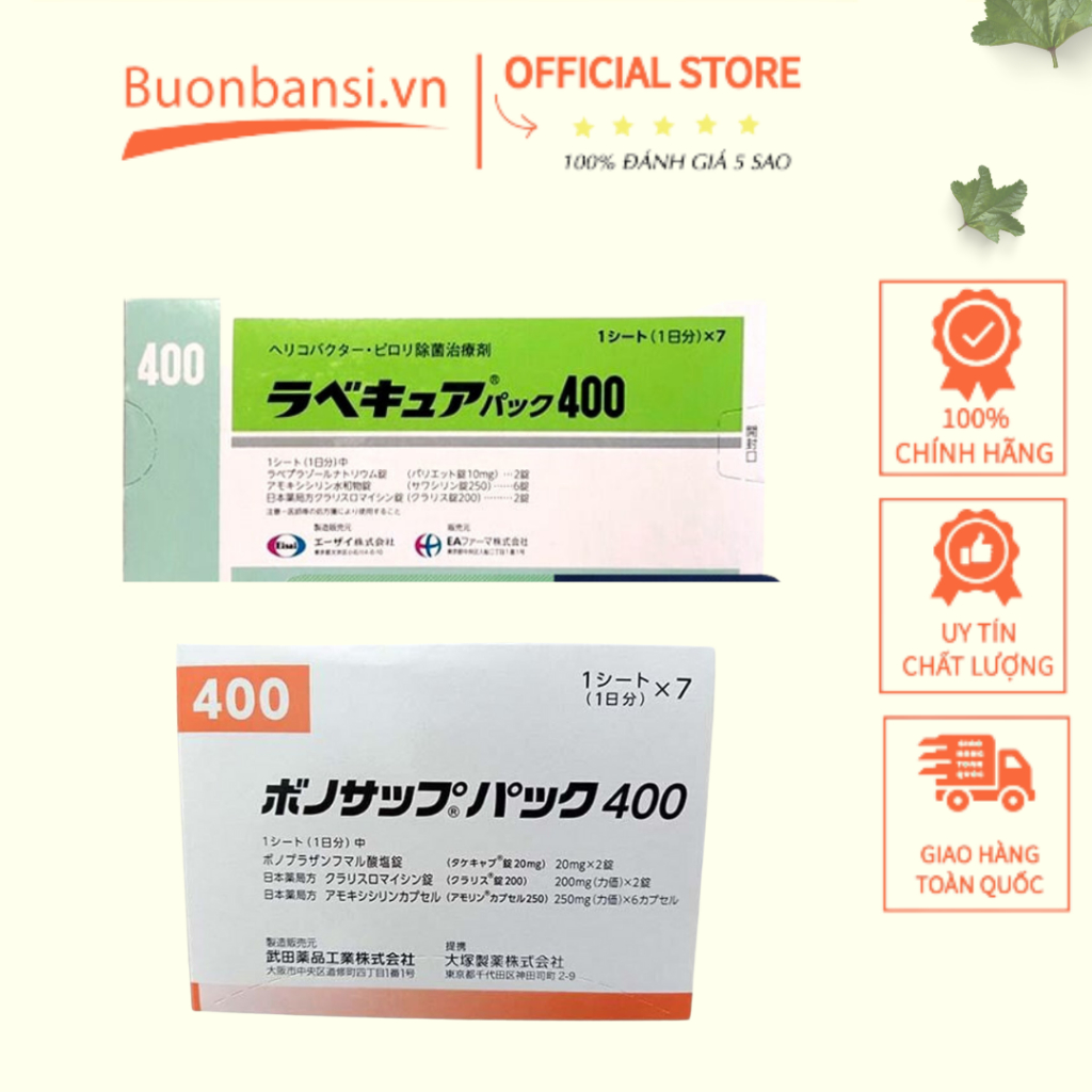 Viên Uống Ngăn Ngừa Vi Khuẩn HP 400 10 Viên x 7 Vỉ Nhật Bản - 2 Loại Lansup/Rabecure