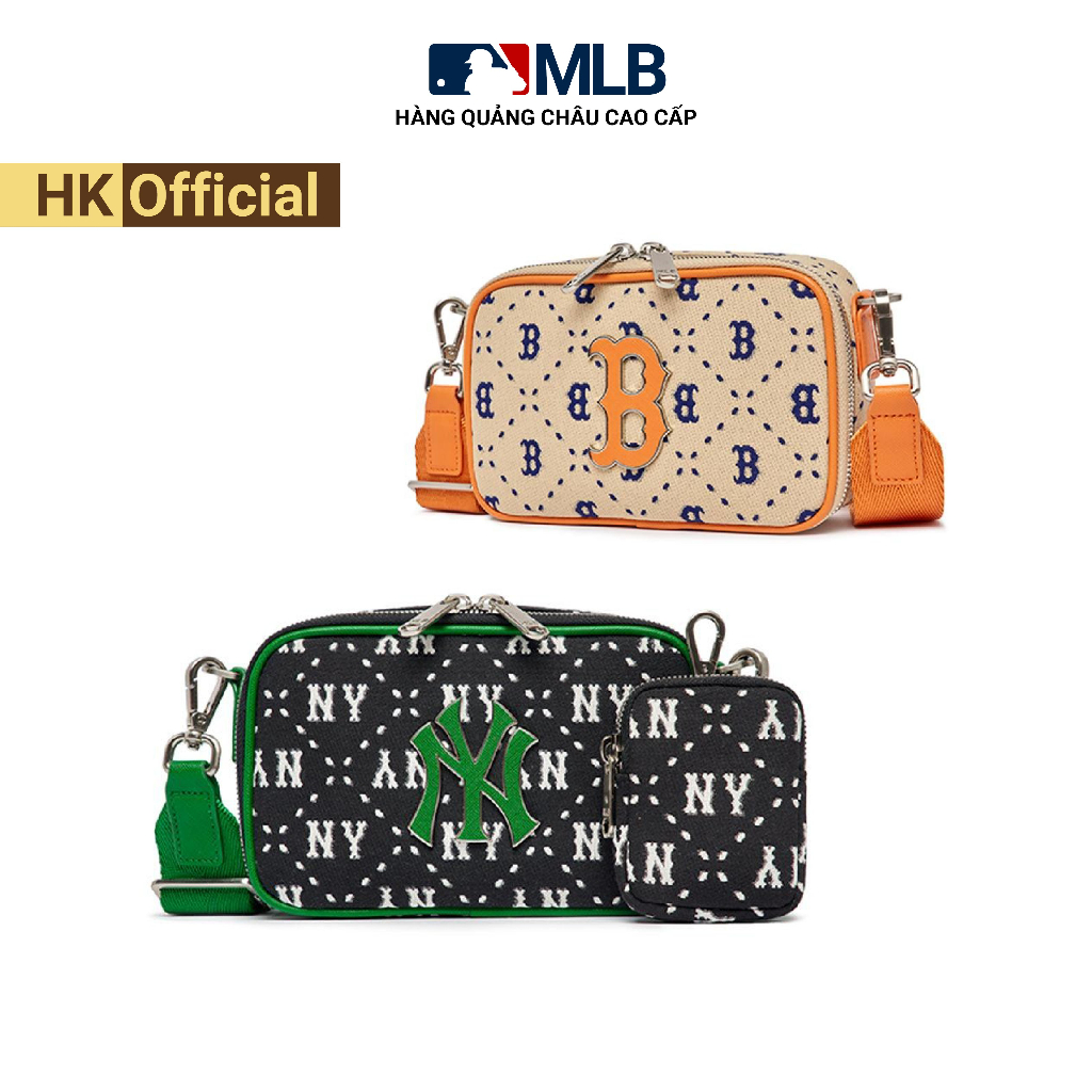 Túi đeo chéo MLB Dia Monogram mini NewYork logo NY kim loại nam nữ hàng Quảng Châu cao cấp phong cách Hàn Quốc
