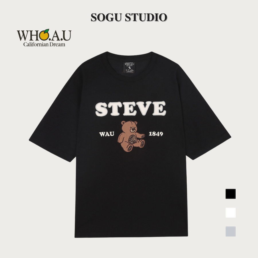Áo WHOAU Steve Tshirt Gấu Cali 1849 xuất Hàn Quốc mẫu mới 2023 - SOGU