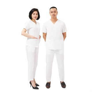 Bộ scrubs FMF nam/nữ cổ tim phòng mổ, đồng phục spa, phòng khám nhiều màu vải thoáng mát thấm hút mồ hôi