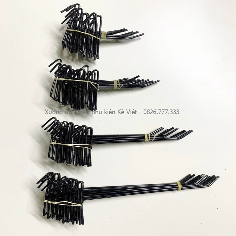 Combo 100 móc cài lưới sắt sơn tĩnh điện cao cấp trắng, đen, treo phụ kiện điện thoại shop thời trang siêu thị