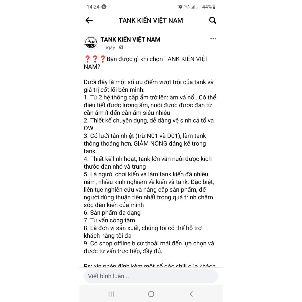 Hộp nuôi kiến/ hộp mica nuôi kiến/ Tank nuôi kiến/ Tank kiến - N01 full phụ kiện