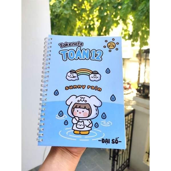 Sổ lò xo A5 takenote TOÁN 12 TẶNG KÈM STOCKER CUTE VÀ COMBO NHÃN VỞ KÈM GÁY