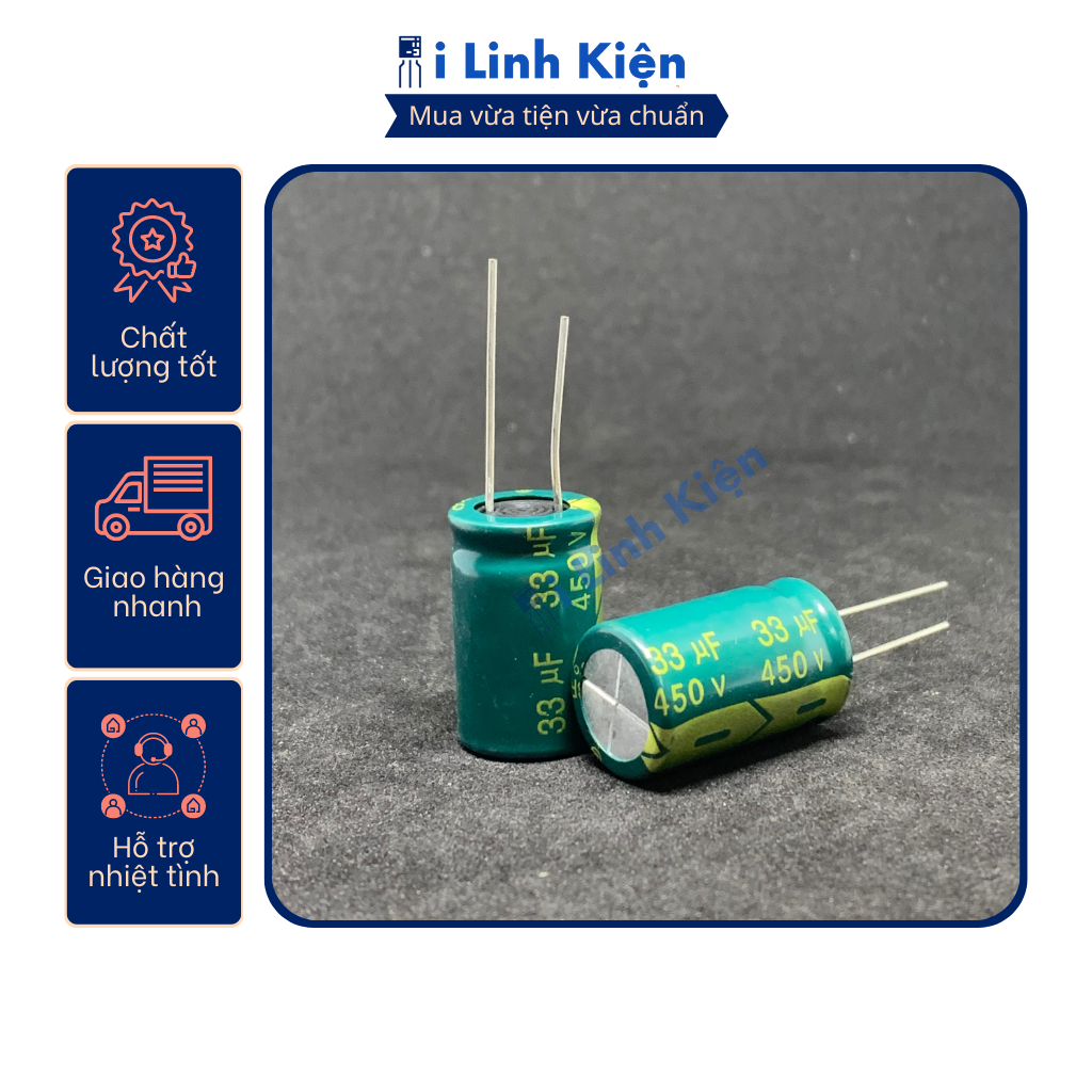 Tụ hóa 450V 4.7uF - 68uF Combo 10 con chất lượng cao.