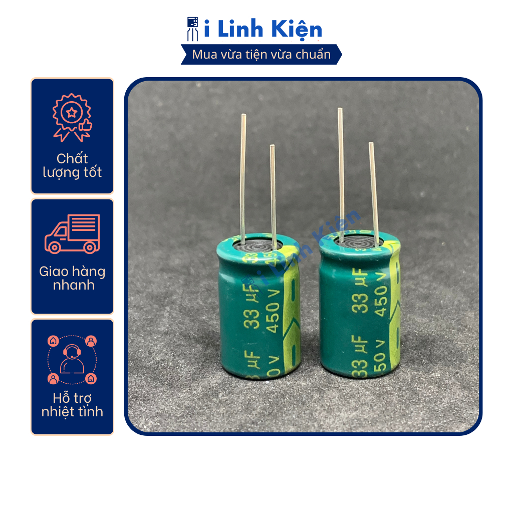 Tụ hóa 450V 4.7uF - 68uF Combo 10 con chất lượng cao.