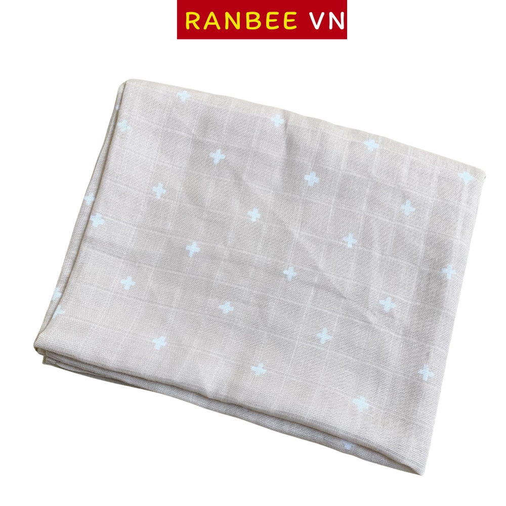 Khăn Tắm Cho Bé Sơ Sinh Ranbee Khăn Tắm Sợi Tre 2 Lớp Cực Mát  - PN010
