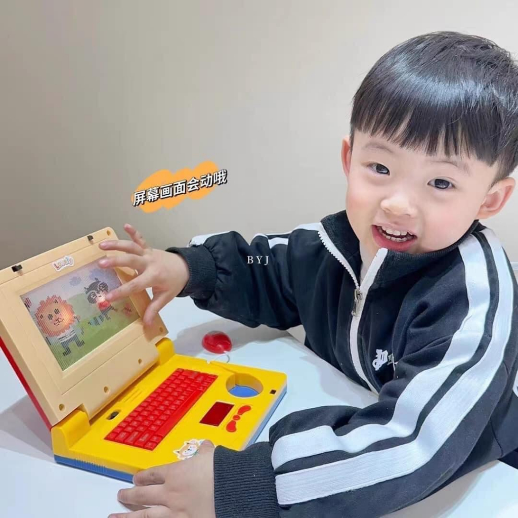 Laptop cho bé, máy tính xách tay kèm chuột có đèn led và âm nhạc giúp phát triển giáo dục, tăng trí tuệ thông minh