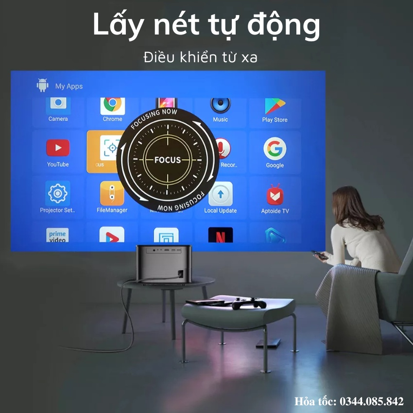 Máy Chiếu 4K Siêu Nét KAW KP950 Android 10 Phiên bản siêu nét cao cấp, Kết Nối Điện Thoại, Full Hd, xem 4k,BH 12 tháng