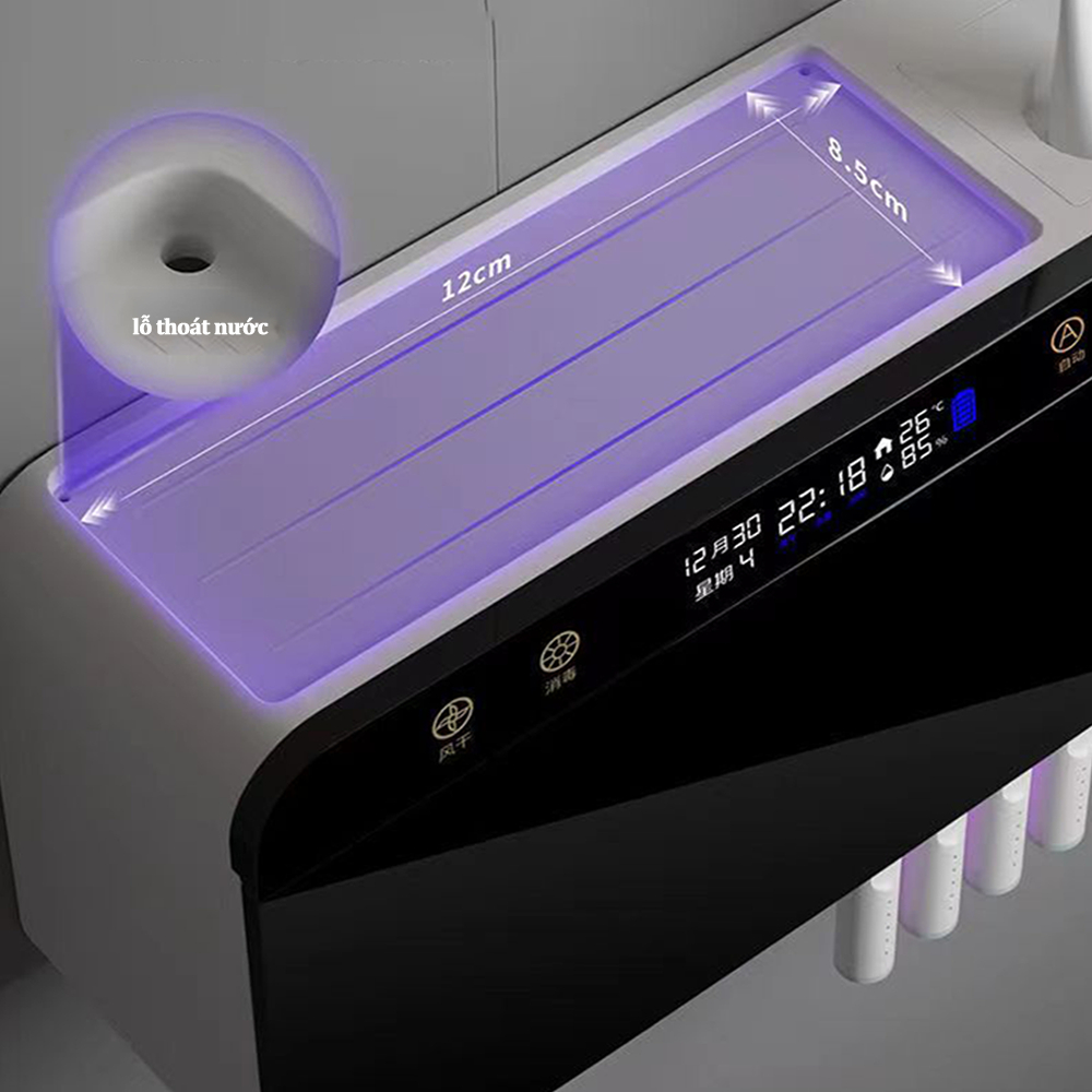 Máy Khử Khuẩn Tiệt Trùng Bàn Chải Bằng Tia UV- Giá Treo Bàn Chải Khử Trùng Sạch 99% Vi Khuẩn, An Toàn Thông Minh