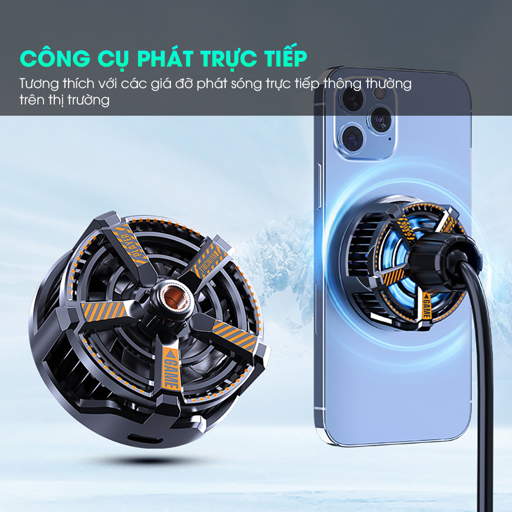 Quạt tản nhiệt điện thoại sò lạnh MEMO CXA3 nam châm từ tính led gaming cho streamer livestream chơi game - Chính hãng