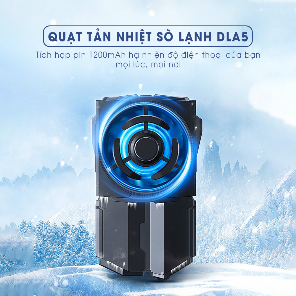 Quạt tản nhiệt điện thoại gaming sò lạnh pin không dây MEMO DLA5 làm mát nhanh chơi game mobile Liên Quân FF COD