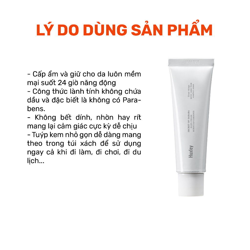 Kem dưỡng da tay hương xương rồng Huxley Secret Of Sahara Hand Cream Mocroccan Gardener 30ml