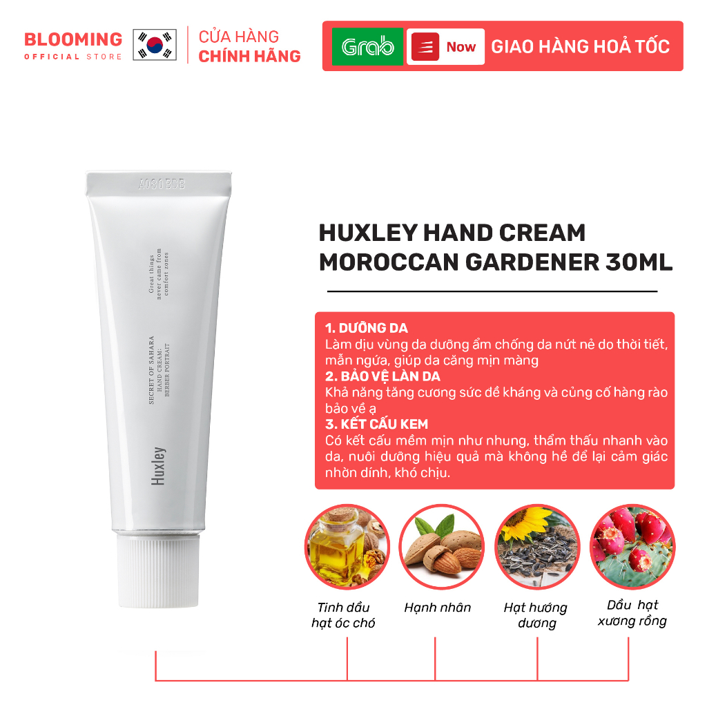 Kem dưỡng da tay hương xương rồng Huxley Secret Of Sahara Hand Cream Mocroccan Gardener 30ml