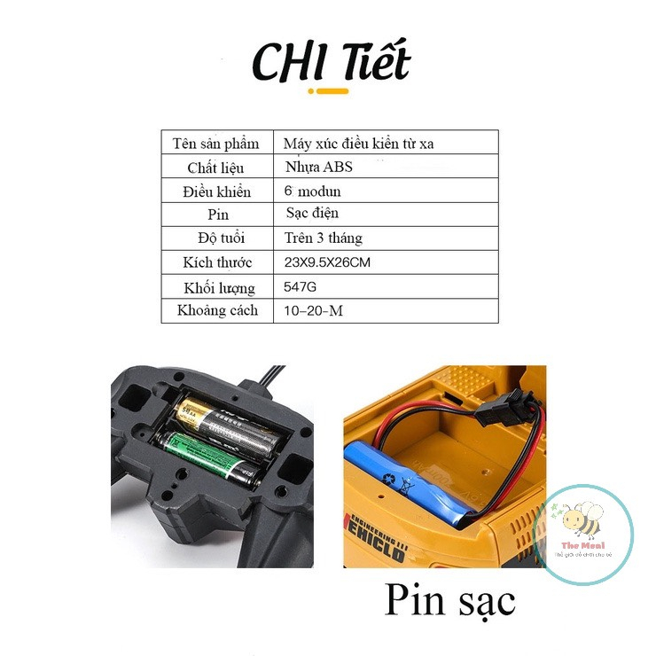 Xe cẩu múc điều khiển từ xa Gầu SẮT pin SẠC, Đồ Chơi Xe Cẩu , Máy Xúc bánh Xúc,đồ chơi thông minh cho bé