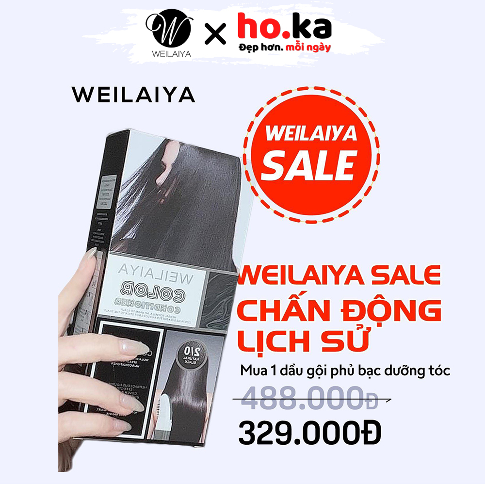 Dầu Gội Phủ Bạc Weilaiya Thuốc Nhuộm Tóc Hoka Dưỡng Tóc Công Nghệ Lược Thông Minh Nhuộm Lên Màu Nhanh Chóng 100ml