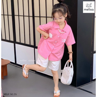 Set Melisa áo sơ mi hồng
