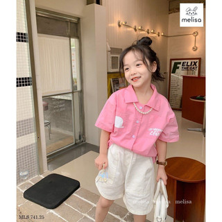 Set Melisa áo sơ mi hồng