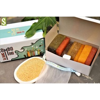 Vụn xà bông Sinh Dược - mẩu xà bông đa màu sắc, nhiều hương thơm tự nhiên. 1kg, kèm túi lưới tạo bọt và xơ mướp tiệndụng
