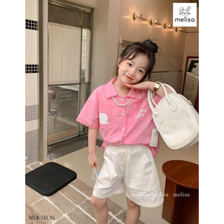 Set Melisa áo sơ mi hồng