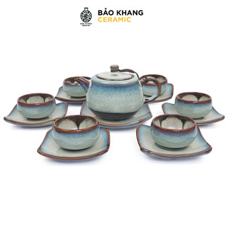Bộ ấm chén gốm sứ Bát Tràng của nghệ nhân Tô Thanh Sơn cao cấp Gốm sứ Bát Tràng