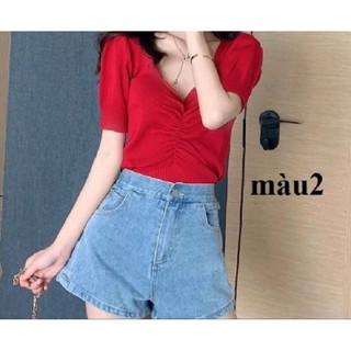Áo croptop dệt kim