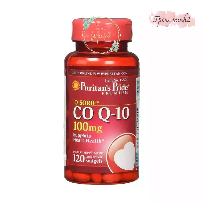 Viên uống tim mạch, bổ tim, giảm cholesterol Puritans pride coQ10 100mg 60 - 120 viên