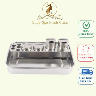Bộ khay đa năng inox | bộ khay đựng bông y tế dùng trong spa,tmv