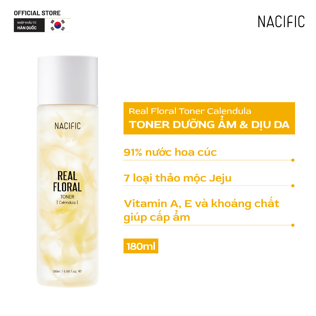 Combo Nacific Tinh chất Origin Red Salicylic Acid Serum 50ml +Nacific Nước hoa hồng Real Floral Toner Calendula 180ml