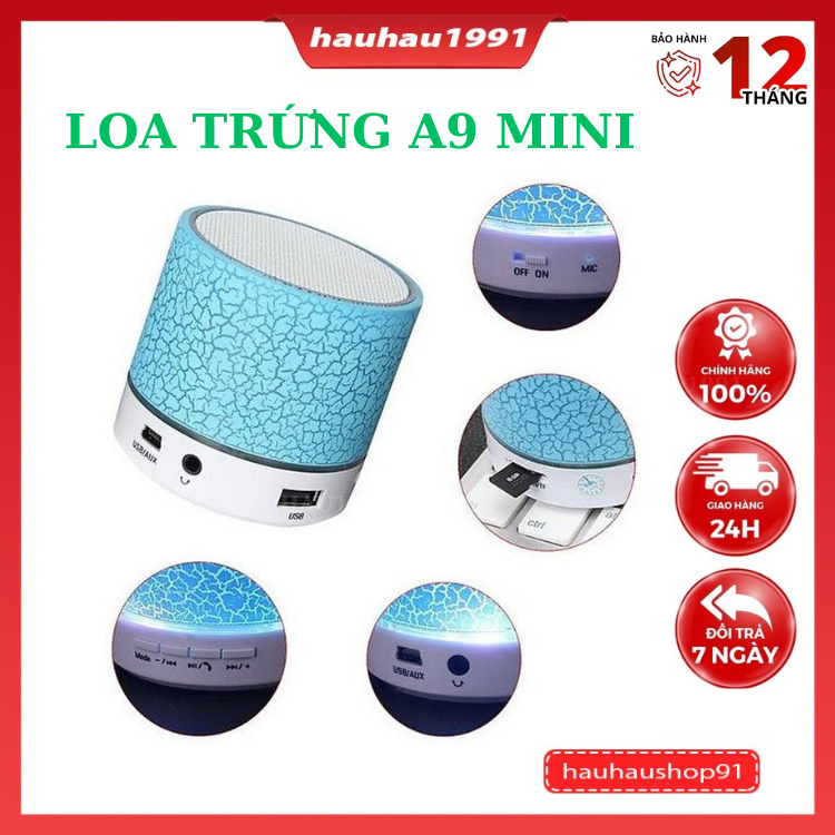 Loa Bluetooth Mini - Loa Trứng Nhấp Nháy, có đèn led dùng cho tất cả các dòng điện thoại, Nghe nhạc cực hay