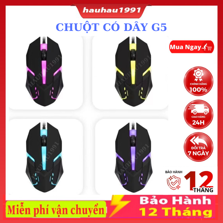Chuột Quang Chơi Game Có Dây G5 Không Gây Tiếng Ồn Dùng Cho PC Laptop | BigBuy360 - bigbuy360.vn