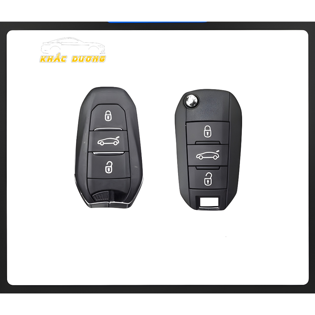 Ốp Chìa Khóa Ô TÔ PEUGEOT 2008 - 3008 - 5008 Hợp Kim Kẽm Cao Cấp