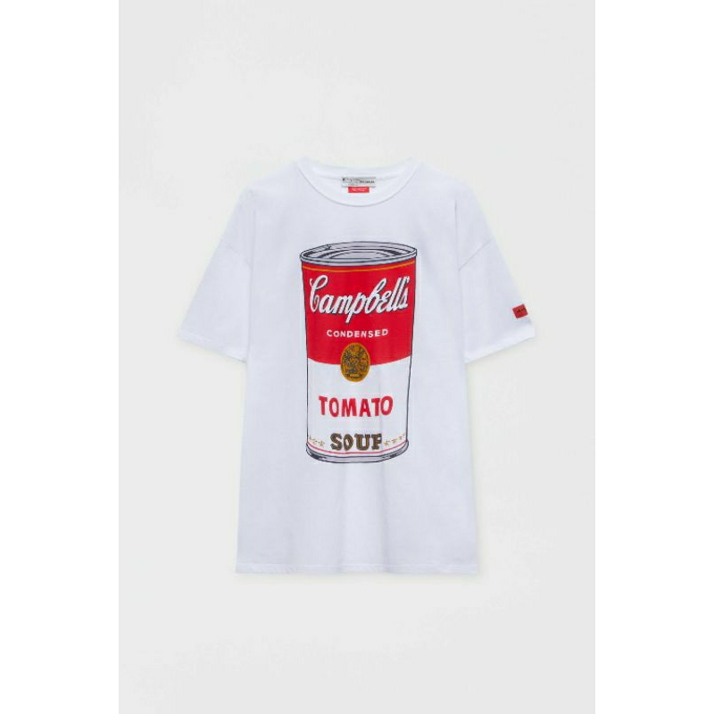 PULL&BEAR AUTHENTIC ( Có ảnh thật ) Áo thun in hình Zara màu trắng size S và size XS