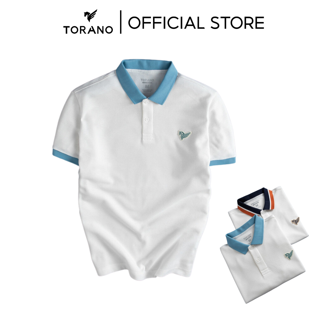 Áo polo nam TORANO trơn bo kẻ thêu logo ESTP052