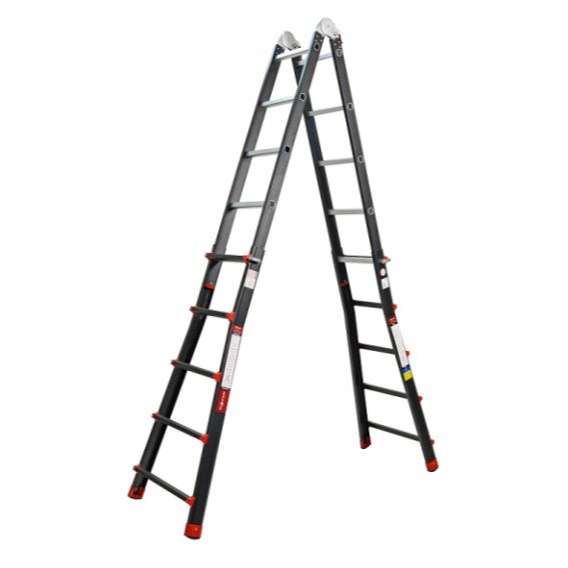 Thang nhôm gấp trượt chữ A Nhập Khẩu 5 mét Fujihome đa năng chống trượt Black