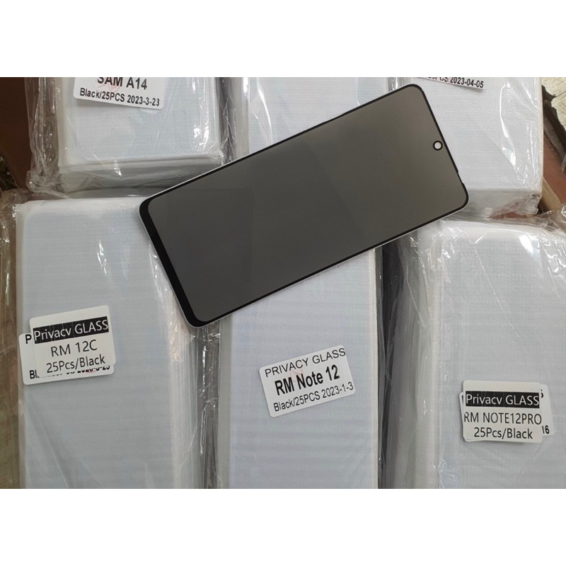 Kính cường lực chống nhìn trộm cho Xiaomi Redmi 12C/ Redmi Note 12/ Redmi Note 12 Pro Full màn hình siêu bảo mật