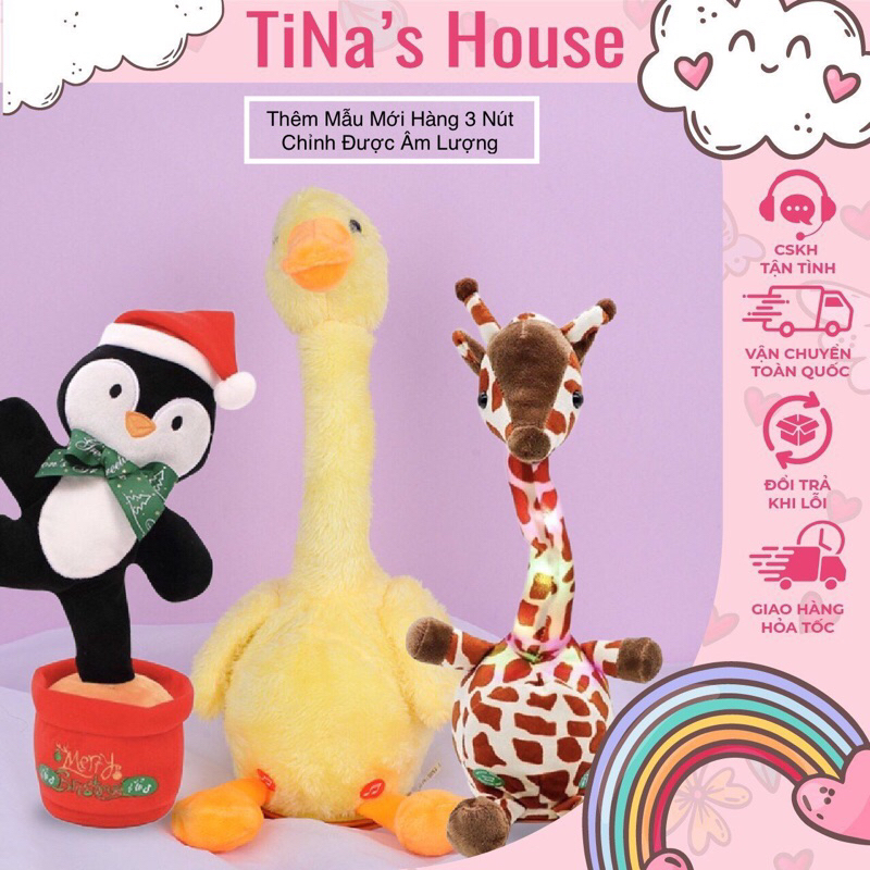 Vịt nhồi bông nhảy múa nhại giọng - Cây xương rồng 120 bài đồ chơi cho bé phiên bản 2 nút và 3 nút mới - TiNa’s House