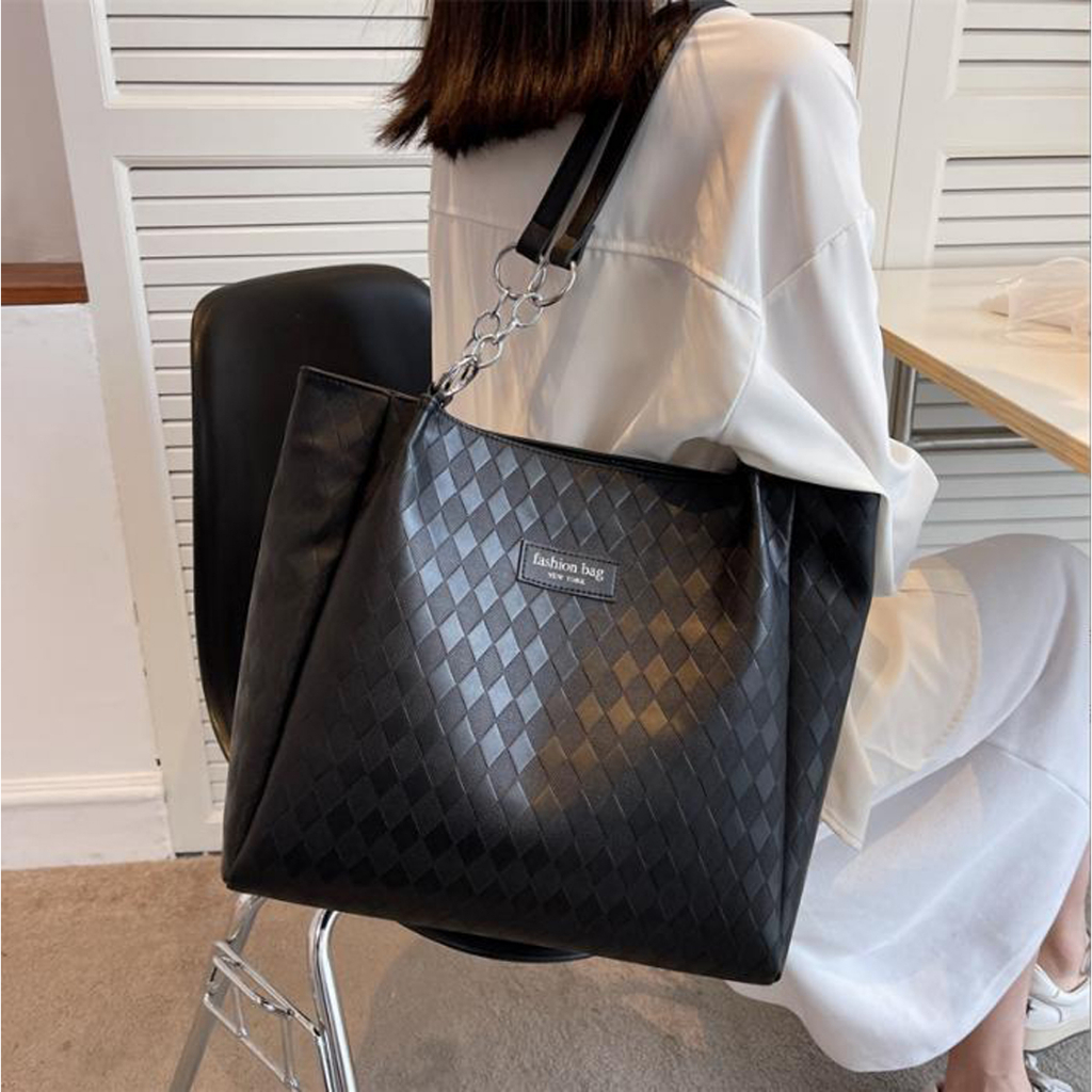 Túi tote da kẹp nách Bag.Thanhthu đeo vai thời trang công sở đi học đi làm đi chơi da kẻ ô 738