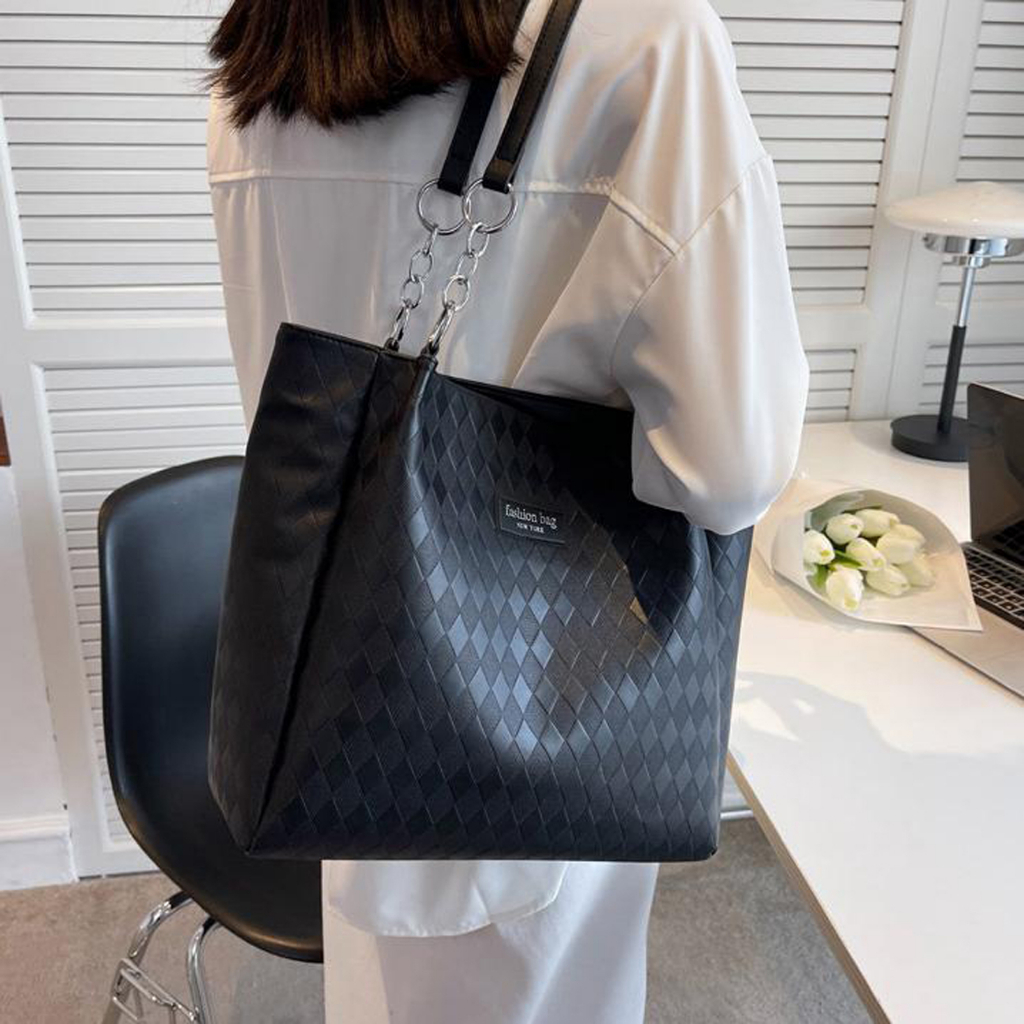 Túi tote da kẹp nách Bag.Thanhthu đeo vai thời trang công sở đi học đi làm đi chơi da kẻ ô 738