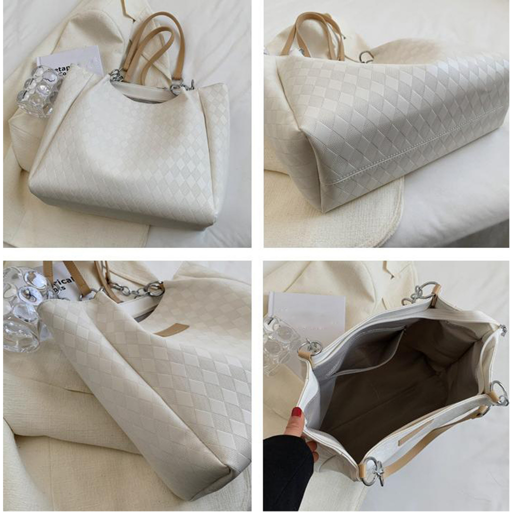 Túi tote da kẹp nách Bag.Thanhthu đeo vai thời trang công sở đi học đi làm đi chơi da kẻ ô 738