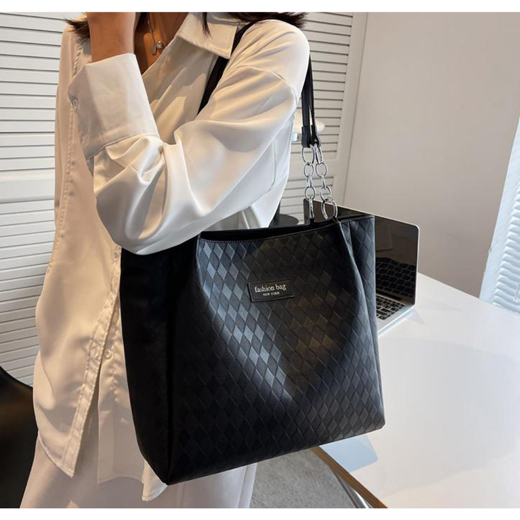 Túi tote da kẹp nách Bag.Thanhthu đeo vai thời trang công sở đi học đi làm đi chơi da kẻ ô 738