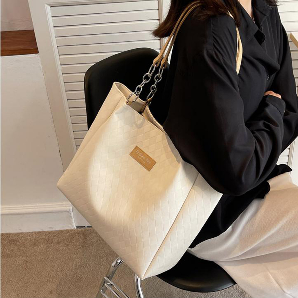 Túi tote da kẹp nách Bag.Thanhthu đeo vai thời trang công sở đi học đi làm đi chơi da kẻ ô 738