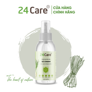 Xịt phòng tinh dầu hữu cơ 50ml 24Care tinh dầu Sả Chanh Bạc Hà Quế