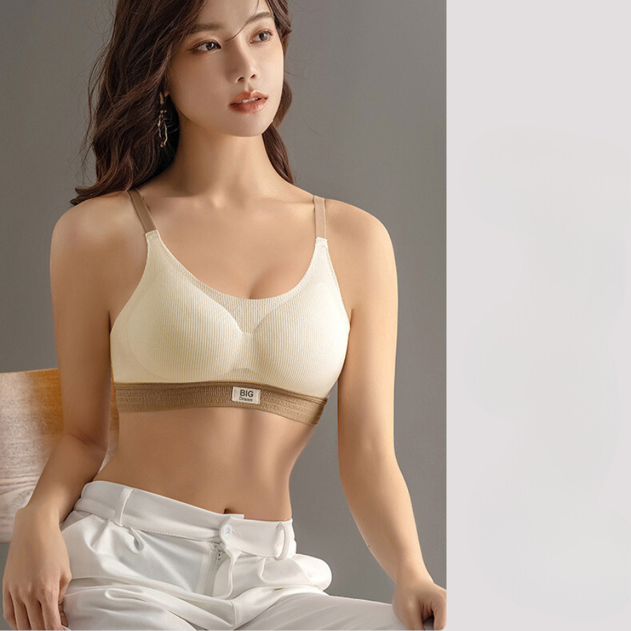 Áo Ngực Cotton Tăm Nâng Ngực Không Gọng Đệm Mút Tháo Rời Thoáng Khí DAN L&U A02