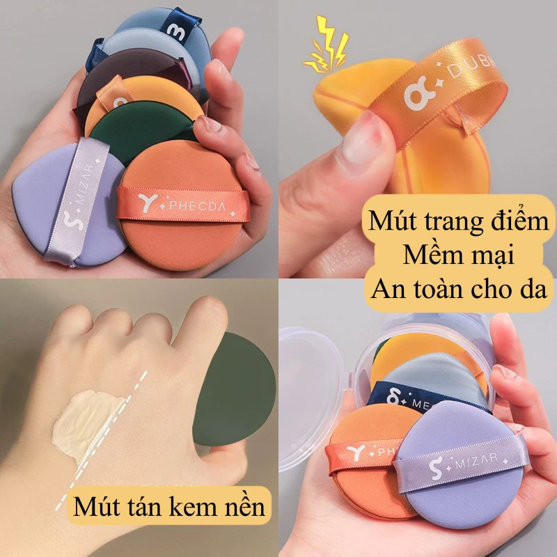 Hộp 7 Miếng Bông Phấn , Mút Trang Điểm - Mút Tán Kem Nền Mềm Mại Tiện Dụng Softie