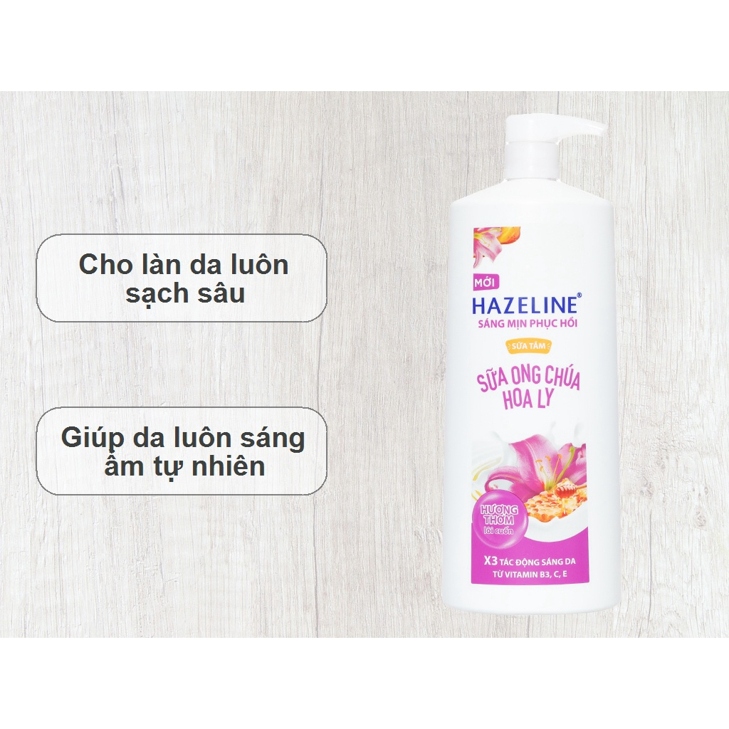 Sữa tắm Hazeline Sữa Ong Chúa Hoa Ly 1kg Tặng chai 350ml