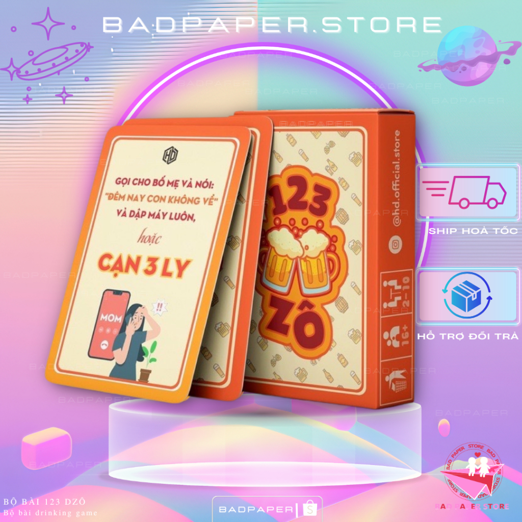 Bộ Bài 123 ZÔ - 48 Lá Drinking Card Game Gắn Kết Tình Bạn Bùng Nổ Cuộc Vui Ăn Nhậu cực Vui 123zo 123zô