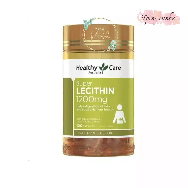 Hàng Chuẩn ÚC  Mầm đậu nành Healthy Care Super Lecithin 1200mg 100 viên