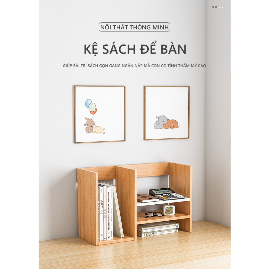 Kệ sách gỗ để bàn thông minh thương hiệu MEIR FURNITURE - GP262